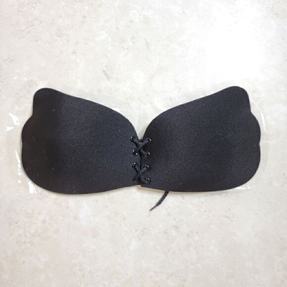 Self Adhesive Bra B Cup Backless Winged Goddess Black - Picture 9 of 10